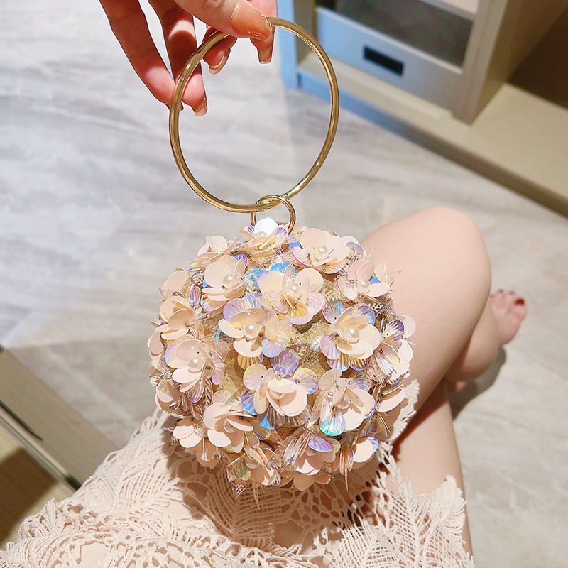 Wedding Vendor - Mini Sequin Flower Evening Bag, Elegant