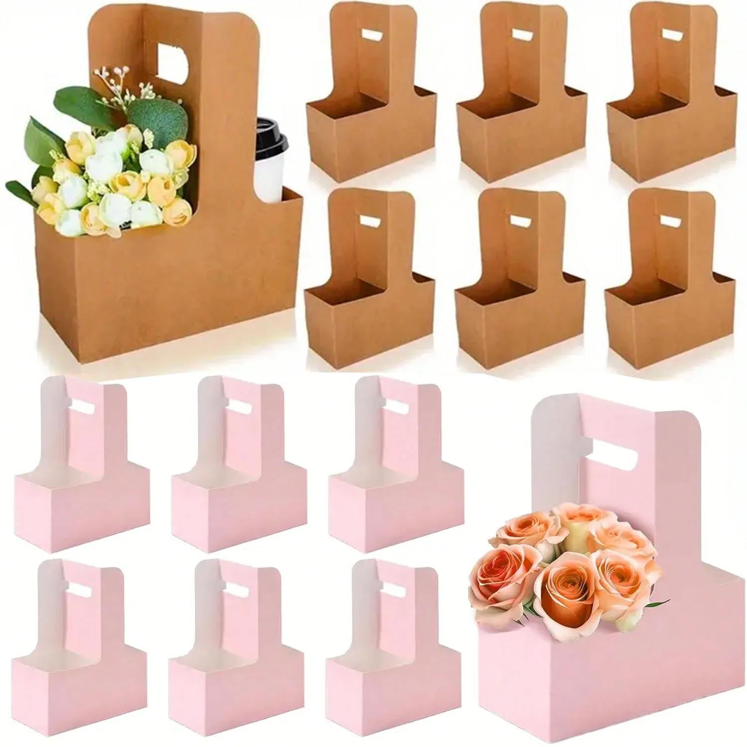 Wedding Fountain - Kraft Paper Flower Bouquet Gift Bags
