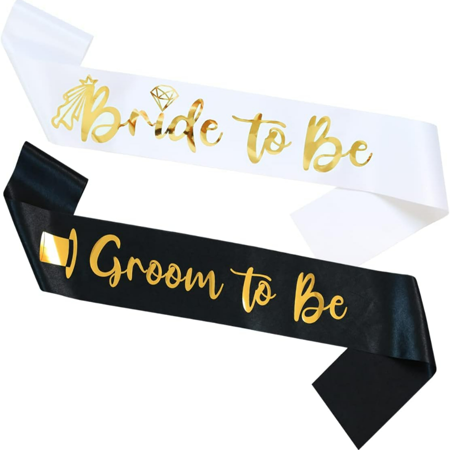 Bridal Sash Ribbon - 2pcs/1set Bachelorette Party Sash Ribbon Set-