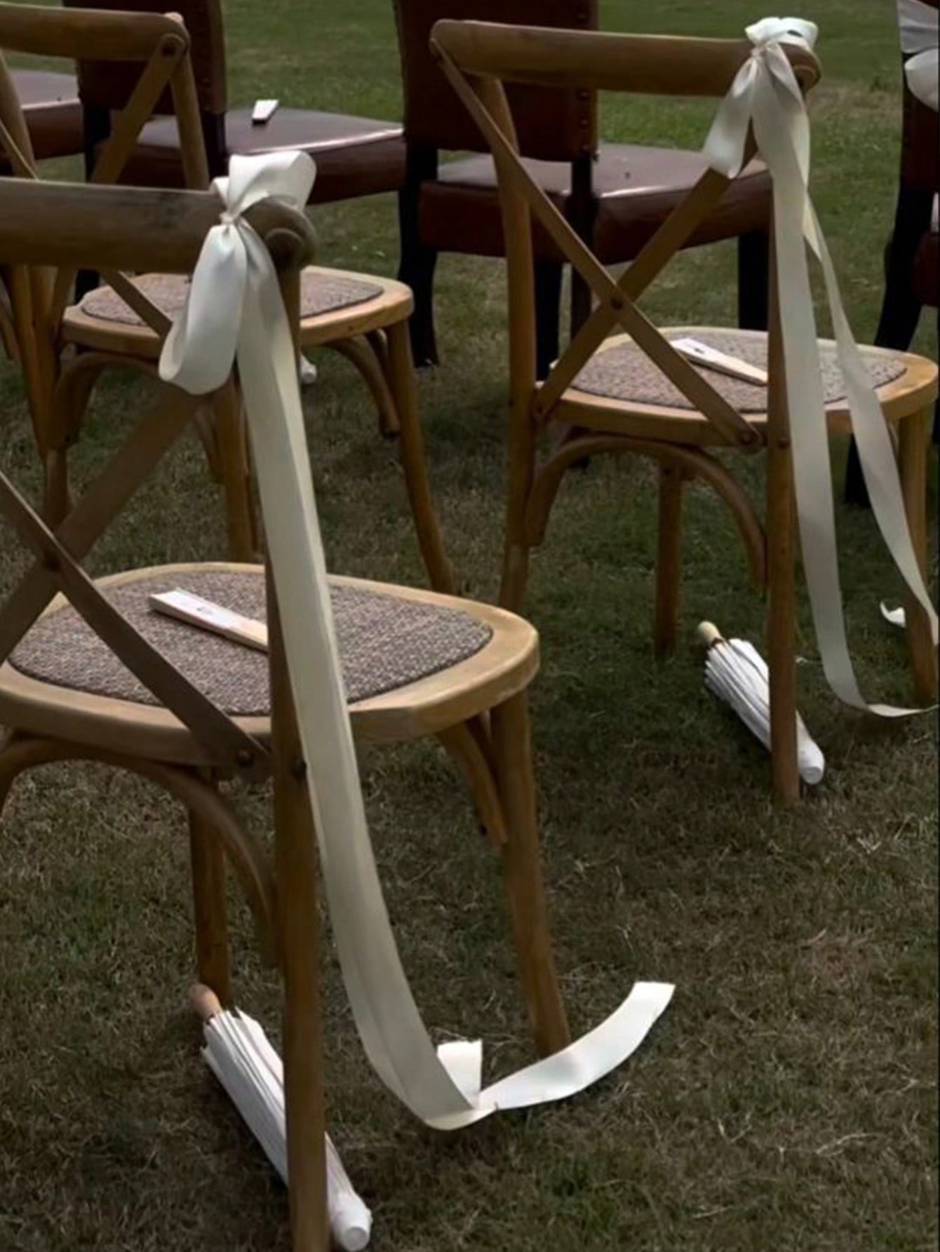 Bridal Sash Ribbon - Satin Weeding Chair Bows with Long