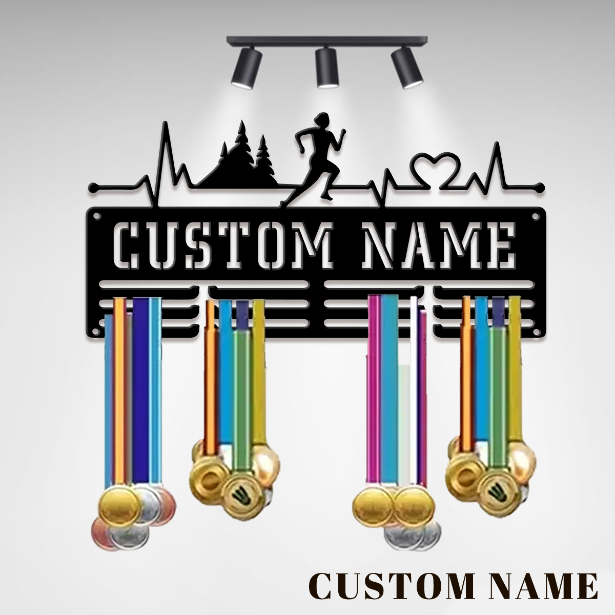 Wedding Party Supply - Custom Marathon Sports Metal Medal Display