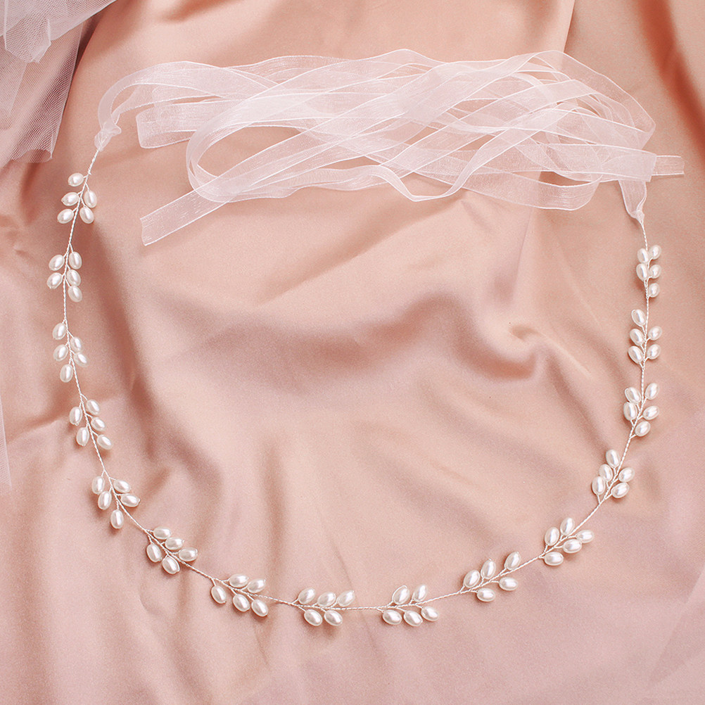 Bridal Sash Ribbon - Pearl Wedding Dress Belt Ribbon Bride