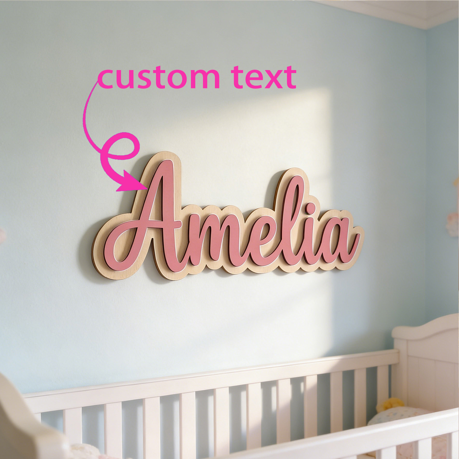 Wedding Party Supply - 1pc Customized Double-layer Wooden Surname Brand,