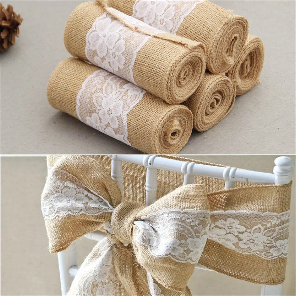 Supply Wedding Venue - 10PC Linen Chair Back Decoration Bow