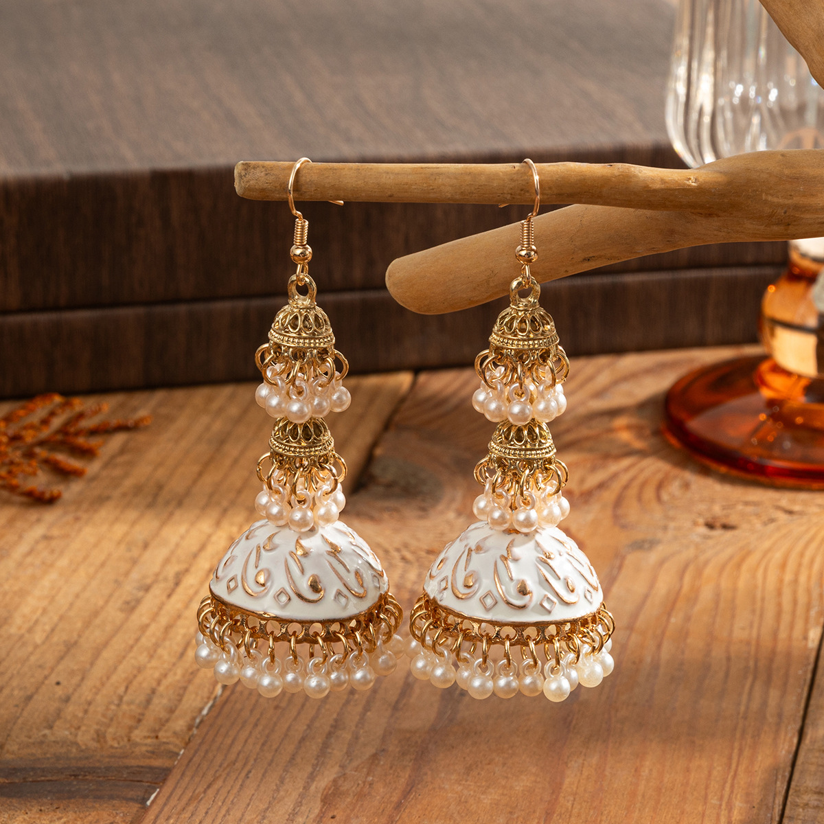 Indian Wedding Supply - Retro Ethnic Gold Color Jhumka Indian