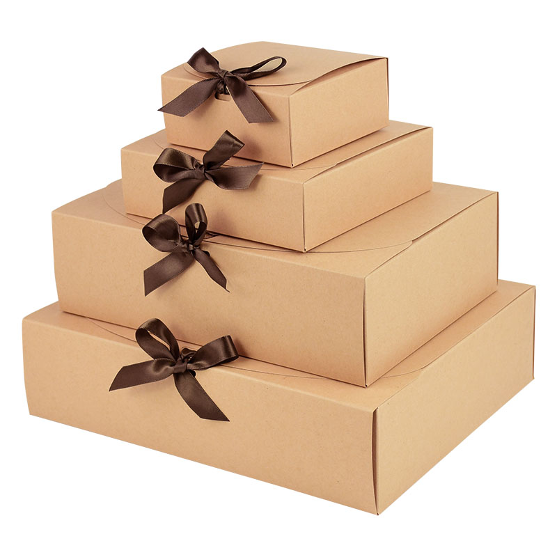 Papercraft Supply Ribbon - Kraft Paper Gift Box With Decorative