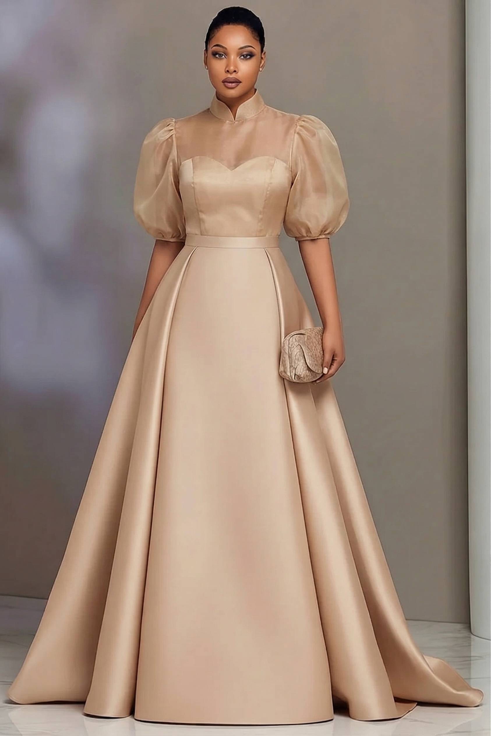 Wedding Support - Plus Size Elegant Satin Prom Dresses