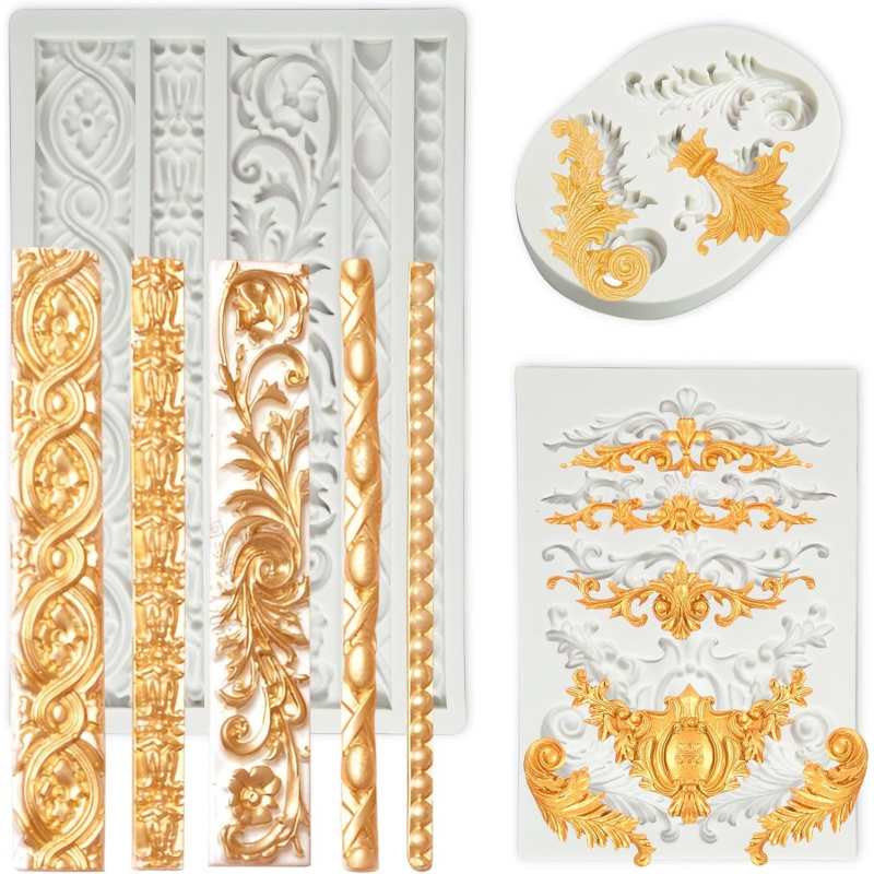 Wedding Vendor - 3 Bag Baroque-style silicone mold Roller-type