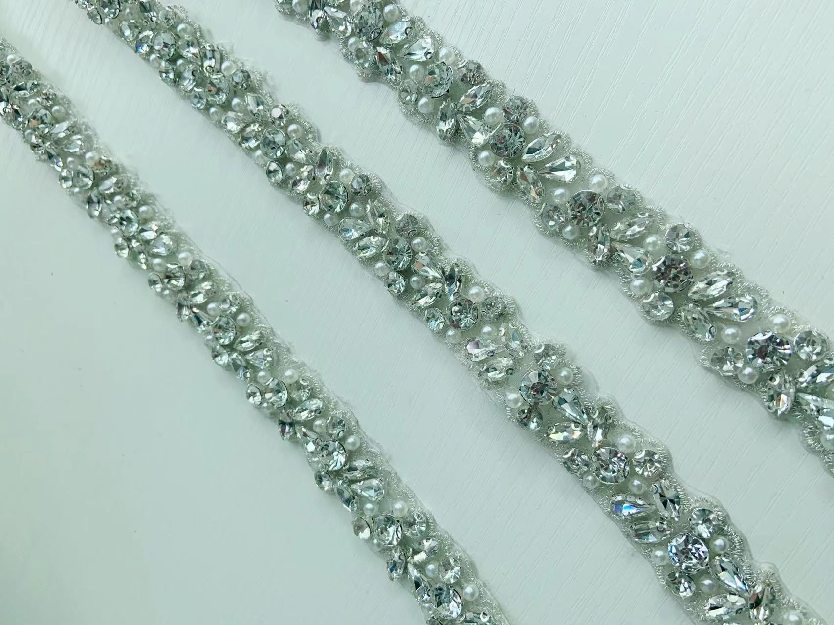 1 Yard/5 Yards Silver Crystal  - Bridal Sash Ribbon review and price