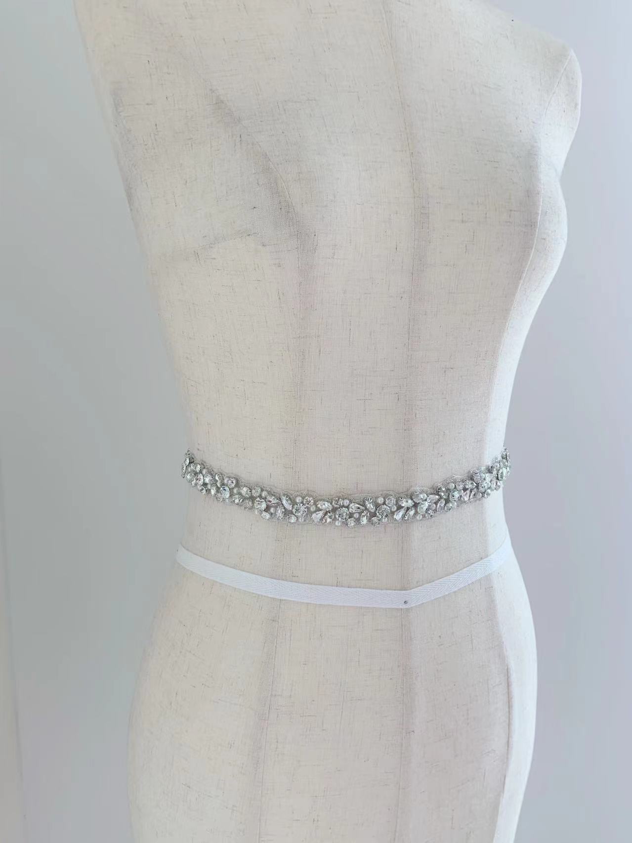 1 Yard/5 Yards Silver Crystal  - Bridal Sash Ribbon review and price