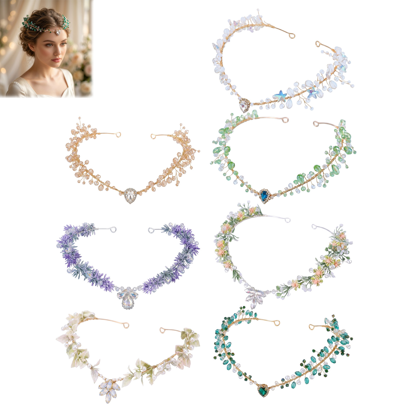 Bridal Hairband Triangular Cry - Wedding Party Supply review and price