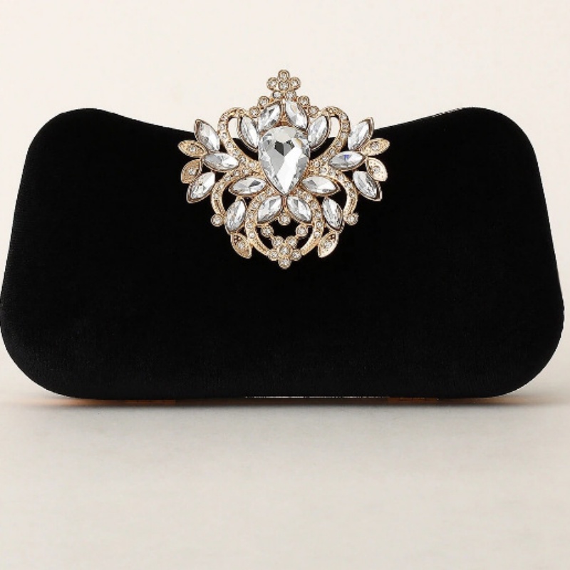 Dark Green Velvet Clutch Bag L - Wedding Vendor review and price