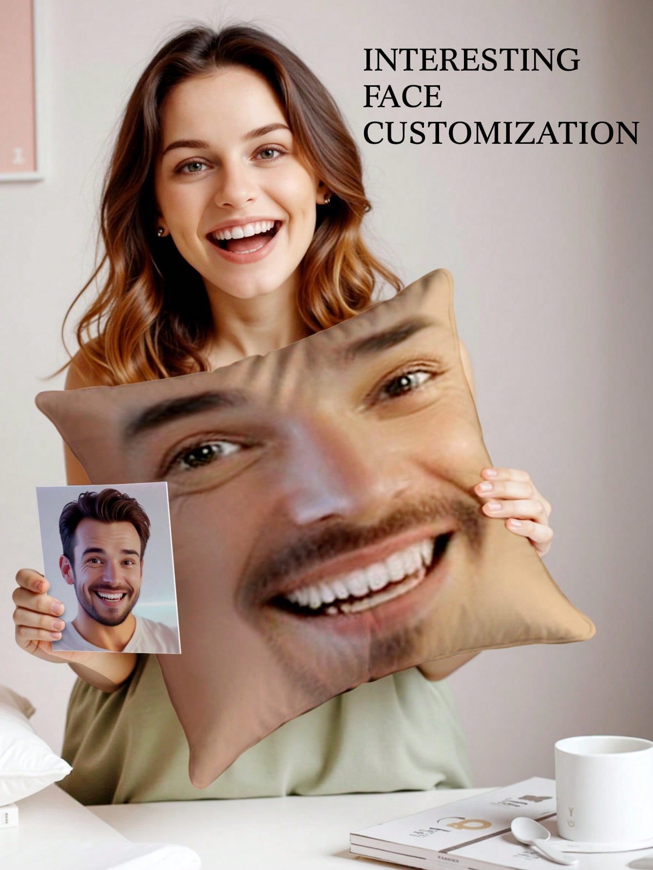 1pc Custom Face Square Pillow  - Wedding Party Supply review and price