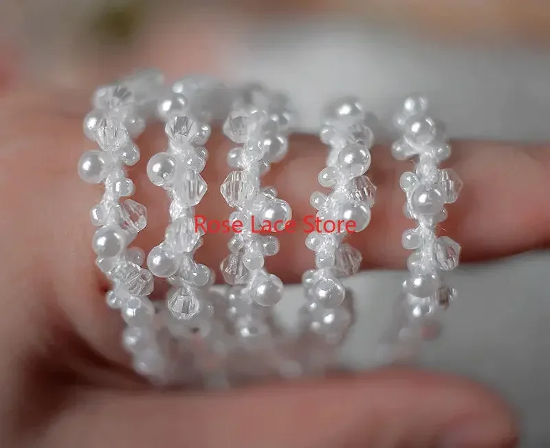 3 Yards Pearl lace trim, pearl - Bridal Sash Ribbon review and price