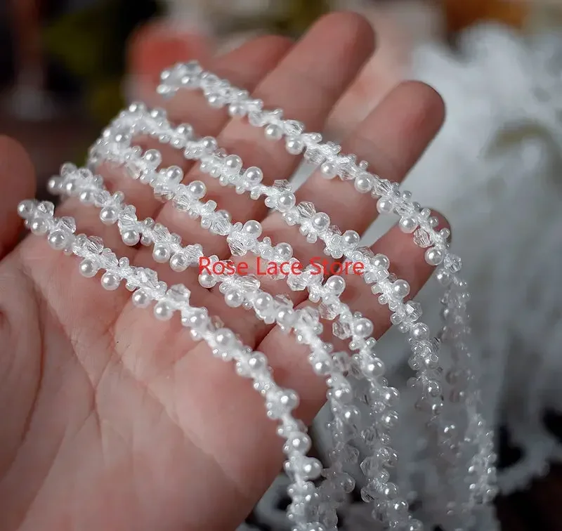 3 Yards Pearl lace trim, pearl - Bridal Sash Ribbon review and price
