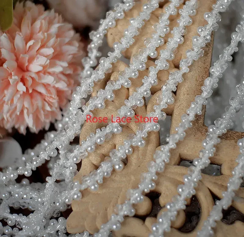3 Yards Pearl lace trim, pearl - Bridal Sash Ribbon review and price