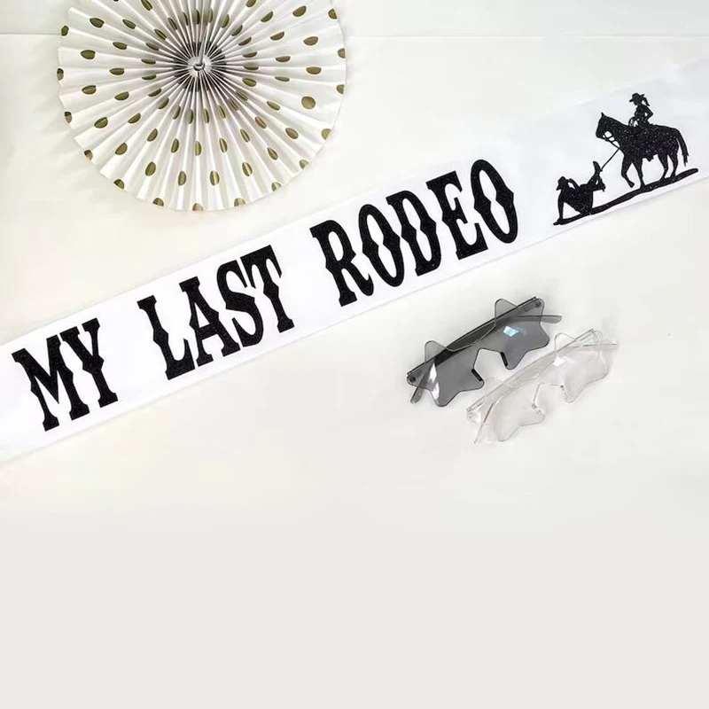 My Last Rodeo Sash Western Cow - Bride Tribe Sash review and price