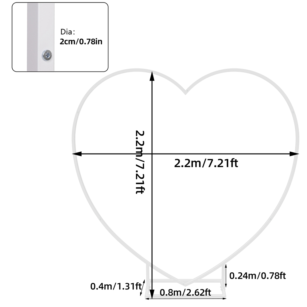 White Heart Shape Balloon Arch - Wedding Support review and price